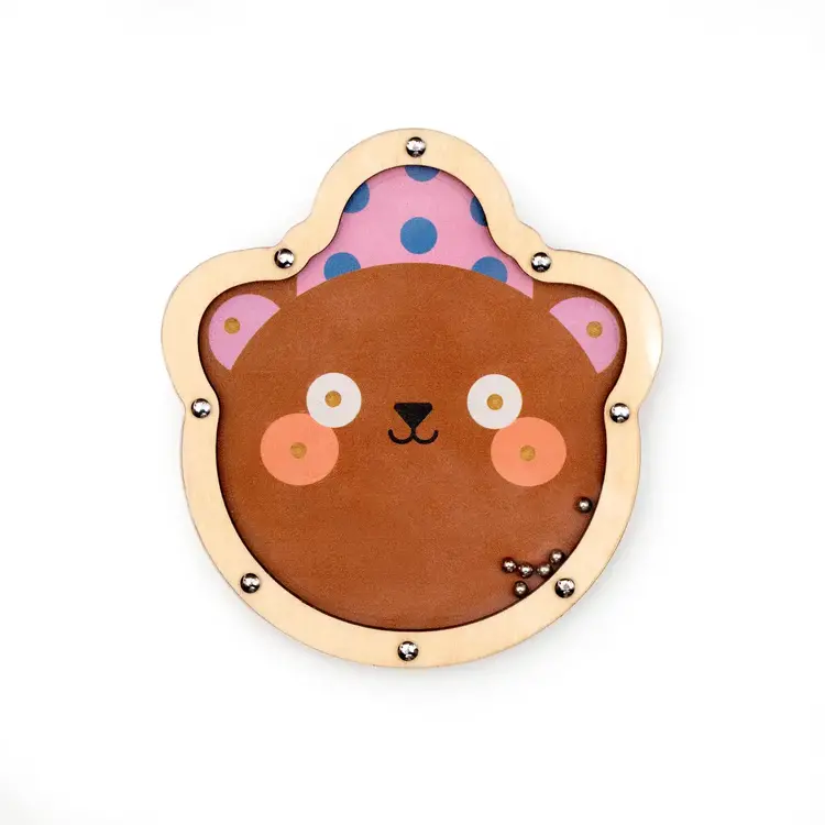 Kikkerland Jeux réversible de parcours à billes - Panda et ours