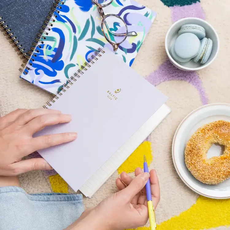 Baltic Club Cahier à spirale en tissu - Lilas