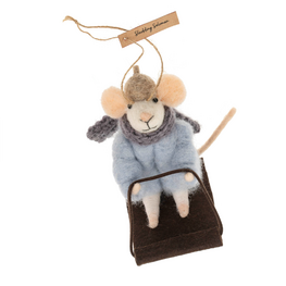 Indaba Ornement - Souris à chapeau de champignon