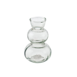 Indaba Vase en verre côtelé - Bulle