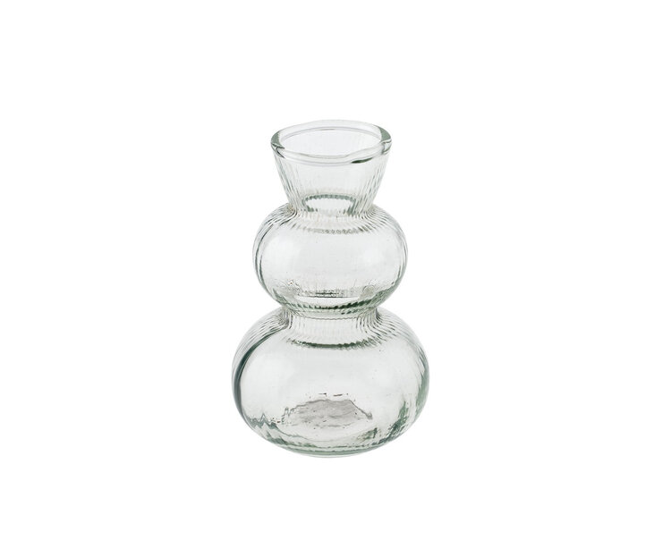 Indaba Vase en verre côtelé - Bulle