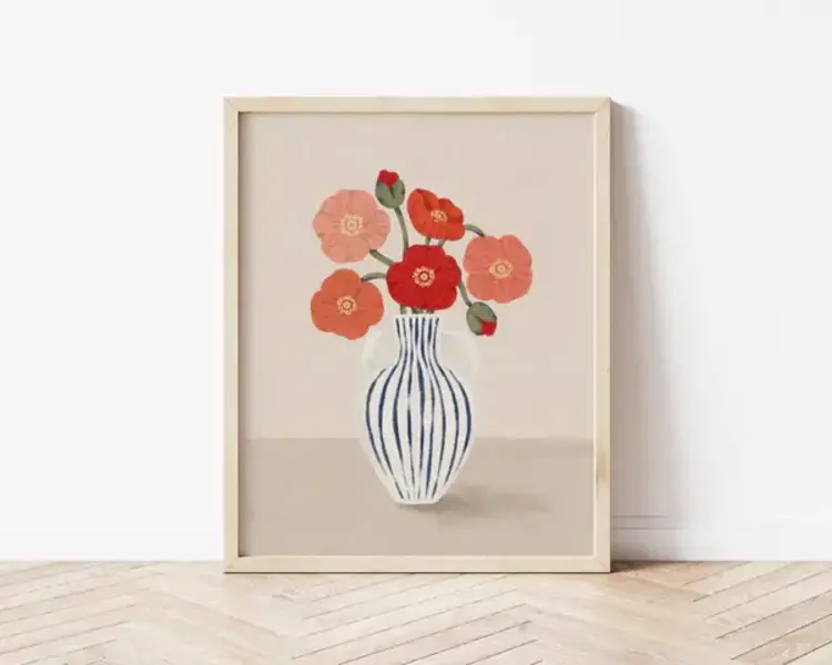 Marie-Lise Affiche 8 x 10 - Bouquet de pavot