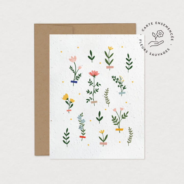 Mimosa Design Carte de souhaits  - Ensemencée - Herbarium