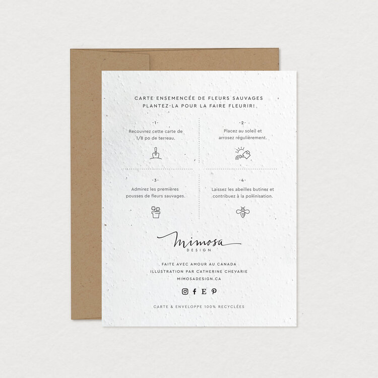 Mimosa Design Carte de souhaits  - Ensemencée - Herbarium