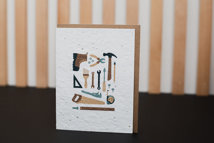 Mimosa Design Carte de souhaits  - Ensemencée - Passion construction