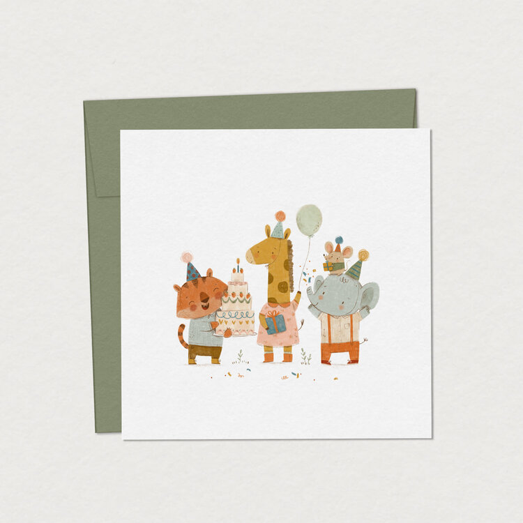 Mimosa Design Carte de souhaits – Savane en fête