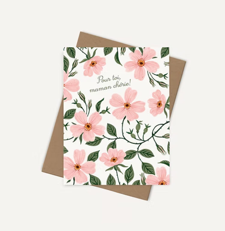 Joannie Houle Carte de souhaits -  Roses - Maman chérie