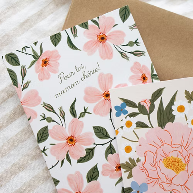 Joannie Houle Carte de souhaits -  Roses - Maman chérie