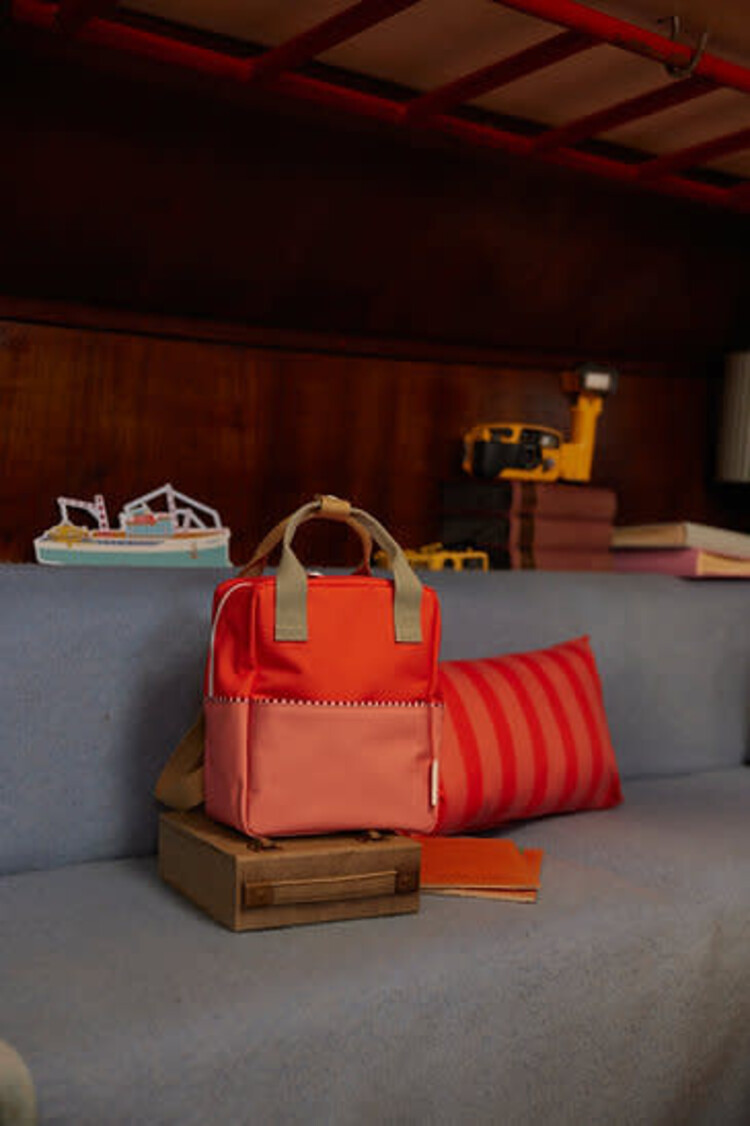 Sticky lemon Petit sac à dos - Color block - Orange bouée de sauvetage + Rose corail