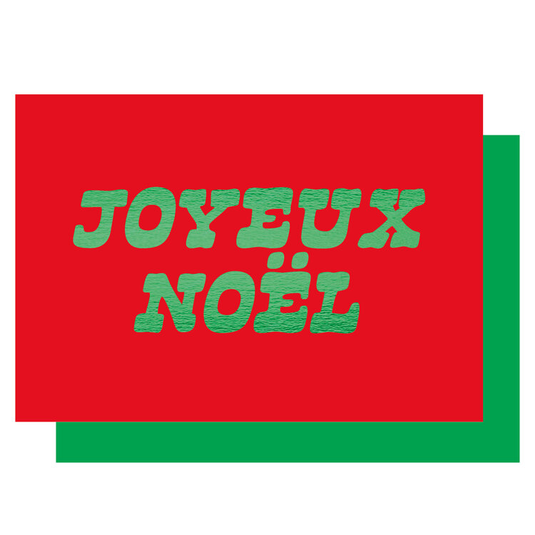 Lucky Ink Carte de souhaits - Joyeux Noel - Rouge et Vert