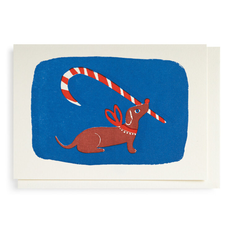 Archivist Mini carte de souhaits - Candy Cane Dog