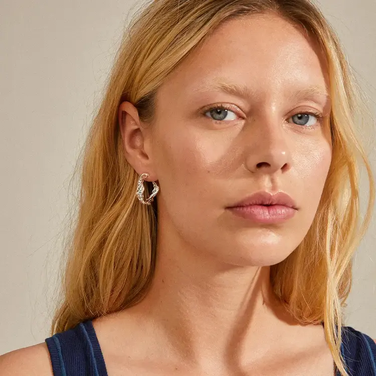 Pilgrim Anneaux Twisted Sun - Plaqué argent