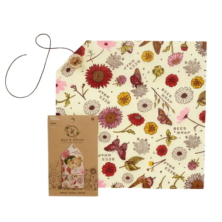 bee's wrap Emballage pour sandwich en cire d'abeille - Prairie magique