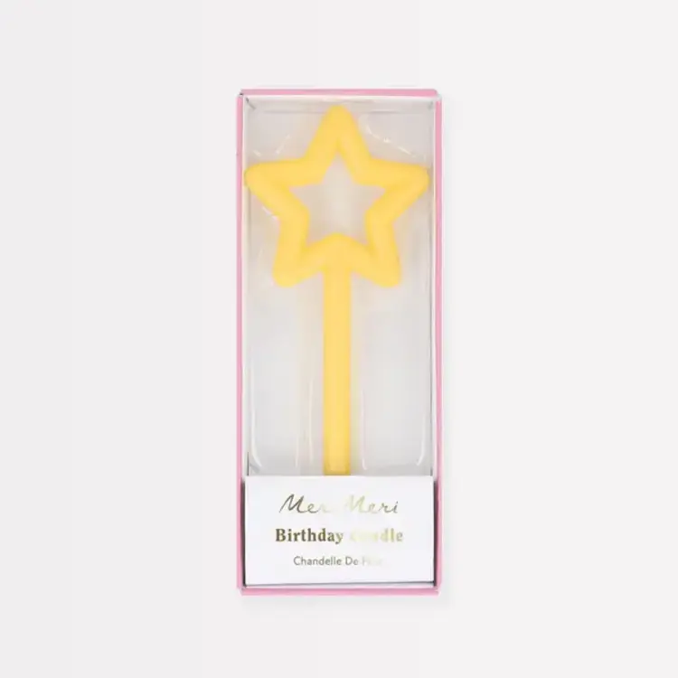 Meri Meri Chandelle pour gâteau - Étoile jaune