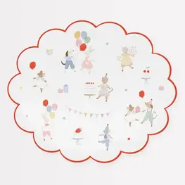 Meri Meri Grandes assiettes de table - La fête des animaux