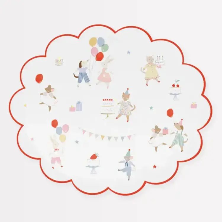 Meri Meri Grandes assiettes de table - La fête des animaux