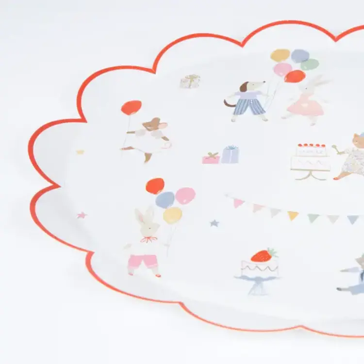 Meri Meri Grandes assiettes de table - La fête des animaux