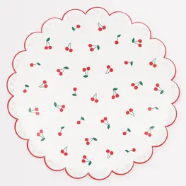 Meri Meri Grandes assiettes de table - Cerises