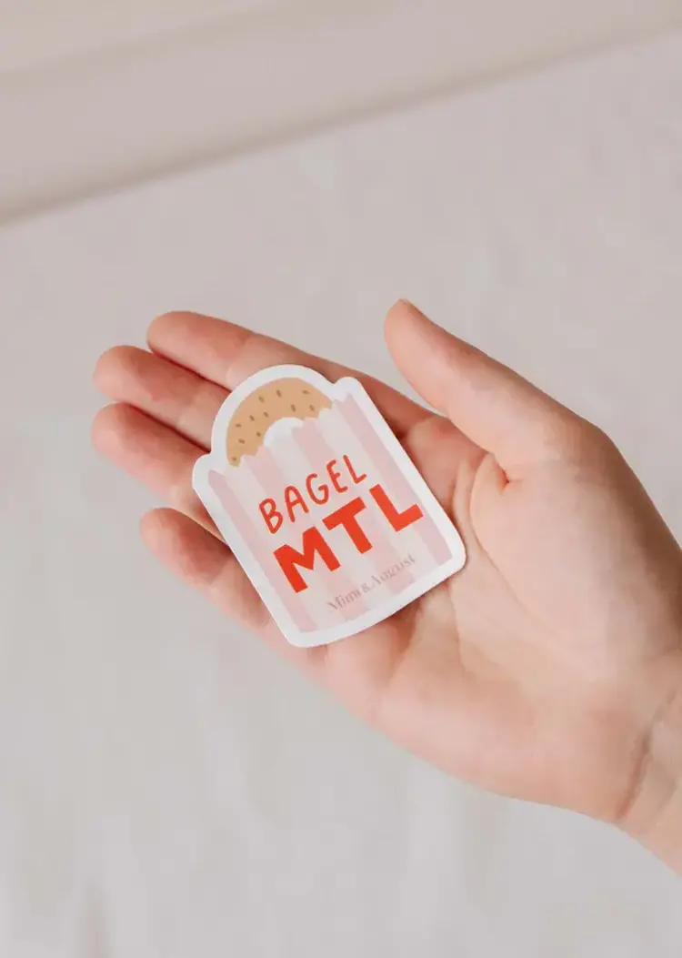 Mimi & August Autocollant - Bagel de Montréal