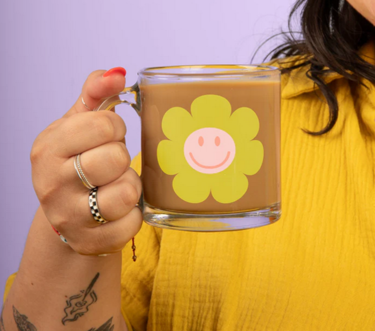 Talking out of turn Tasse en verre - Fleur smiley