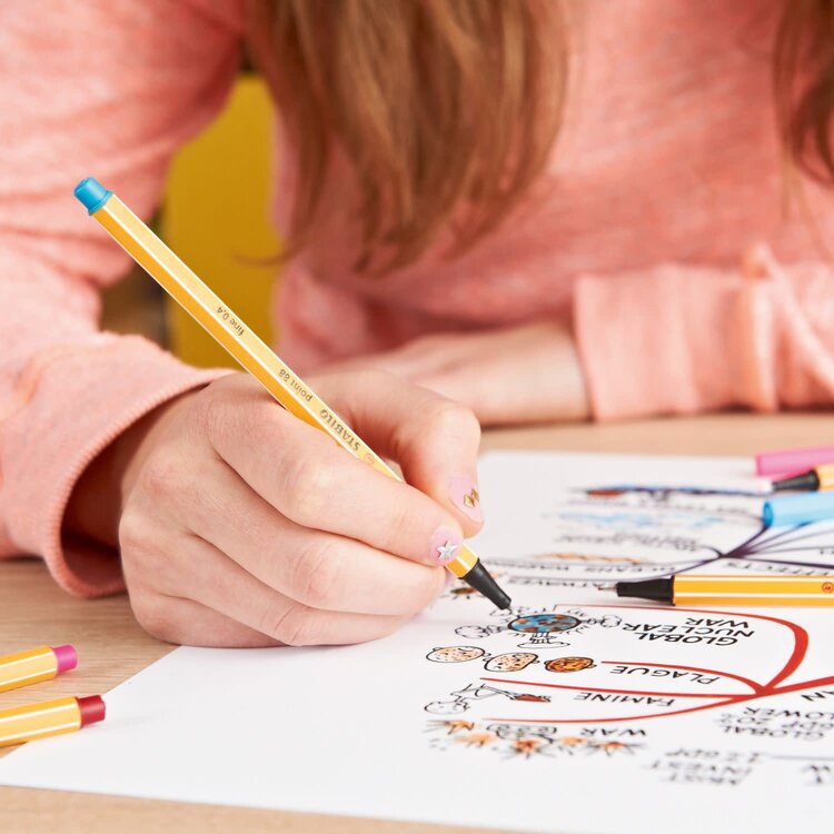 Stabilo Stylo feutre - Pointe fine - 8 pcs - Multicolore