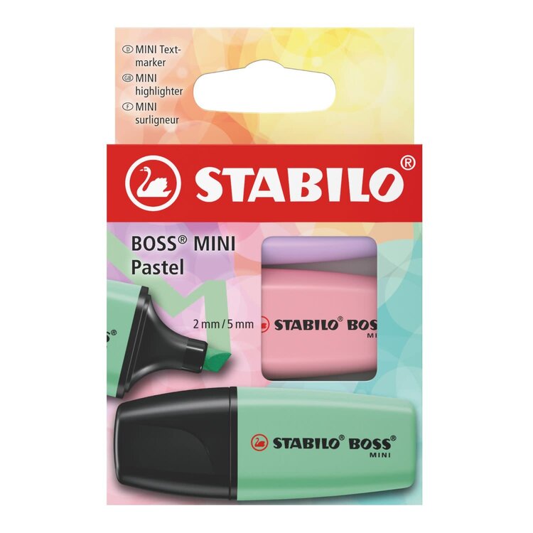Stabilo Étui Surligneur - Mini Boss Pastel - 3 pcs