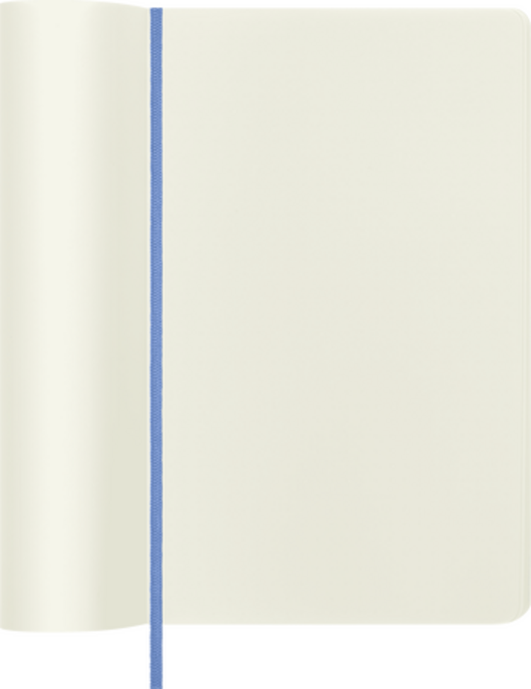Moleskine Cahier classique souple  - Bleu hydrangée - Page blanche - Large