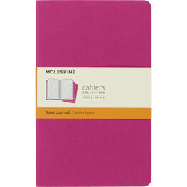 Moleskine Cahier Journal (X3) - Rose - Ligné - Large