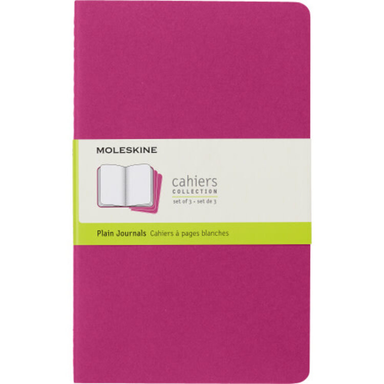 Moleskine Cahier Journal (X3) Rose - Page blanche - Large