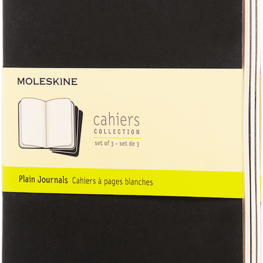 Moleskine Cahier Journal (X3) - Noir - Page blanche - Large