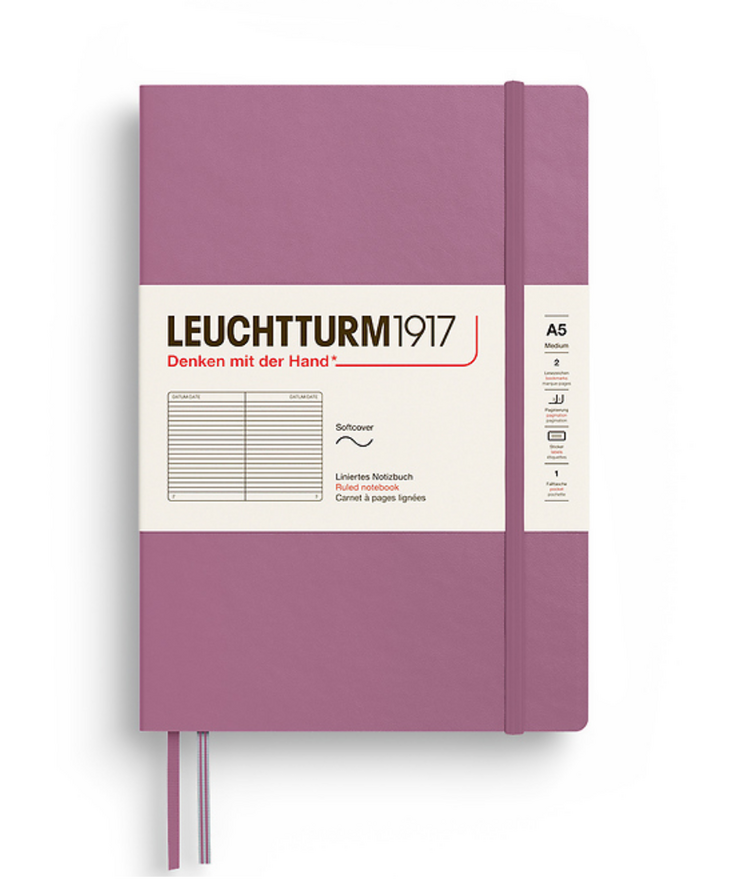 Leuchtturm Carnet Medium (A5) - Vieux rose - Ligné