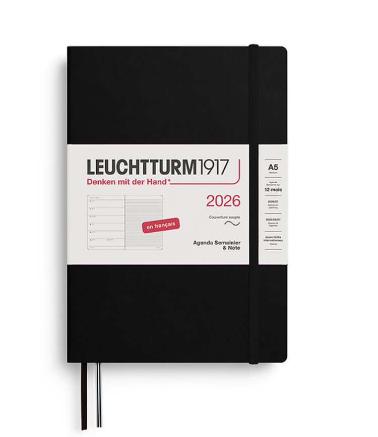 Leuchtturm Planificateur quotidien 2026 (A5) - Noir