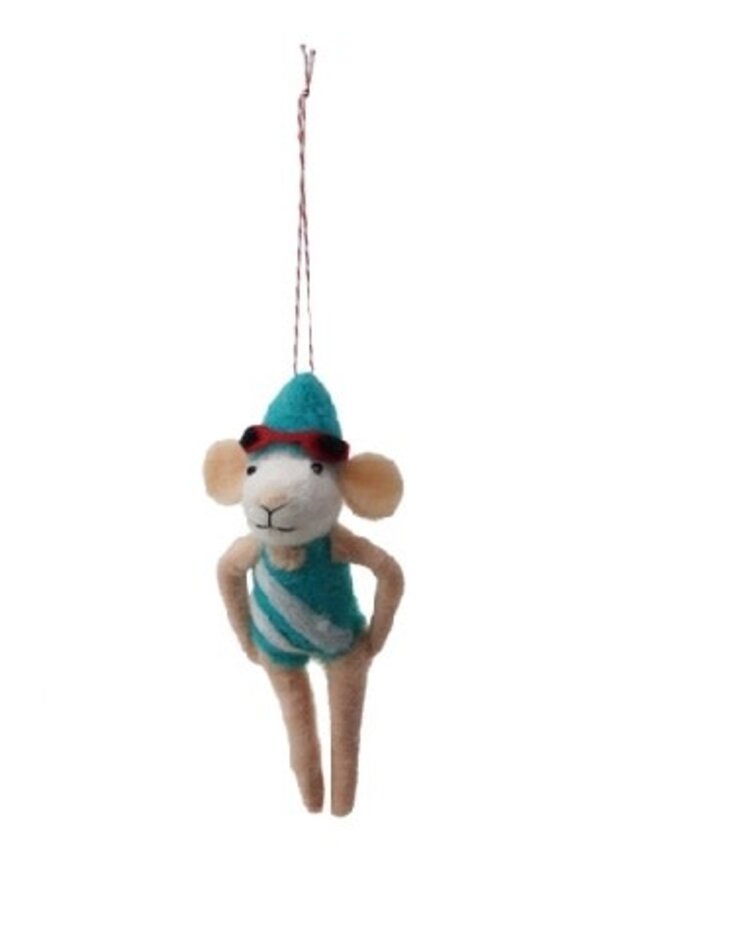 Creative Coop Ornements - Souris sportives - Natation