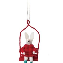 Creative Coop Ornement - Lapin en remonte pente