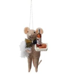 Creative Coop Ornement - Souris vin croissant