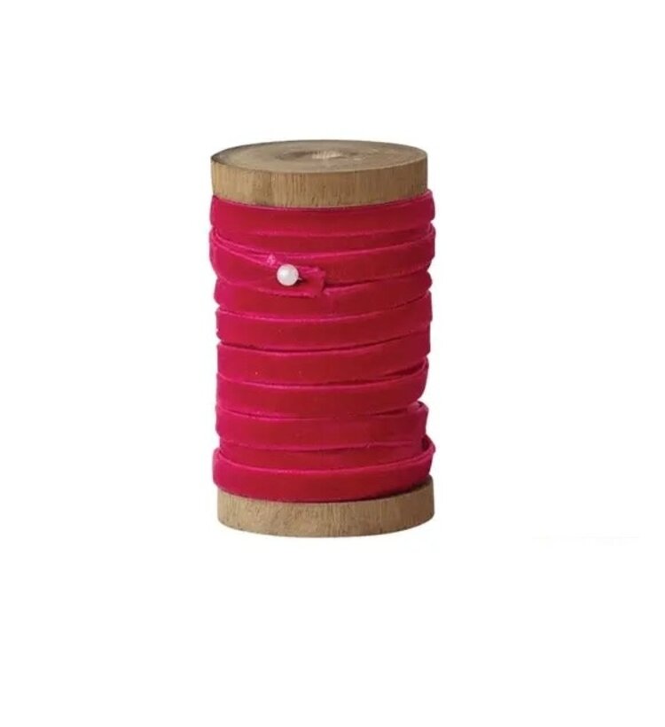 Creative Coop Ruban de velours - Rose foncé