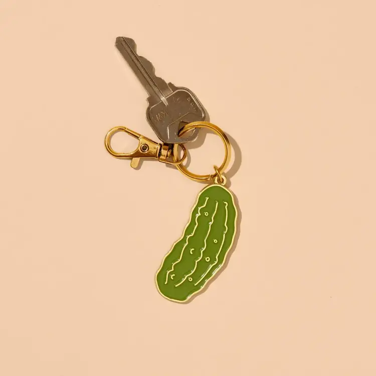 And Here We Are Porte-clés en émail - Cornichon