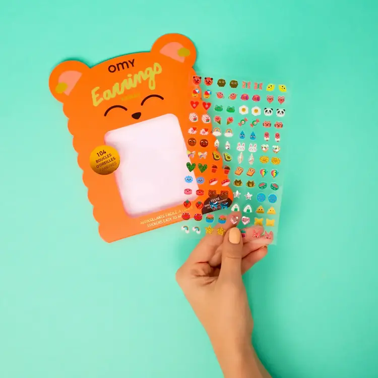 OMY Boucles d'oreilles autocollantes - Kawaii