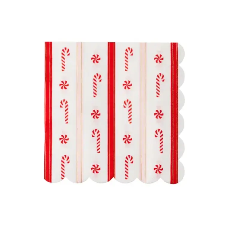 Bonjour Fête Serviette de table - Bonbons à la menthe poivrée