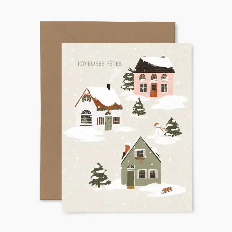 Papier Fleuri Co Carte de souhaits - Maison festives