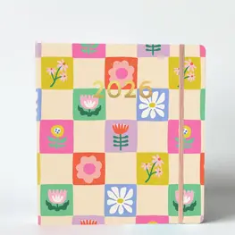 Idlewild Co. Agenda rigide 2026 - Motif à carreaux floraux