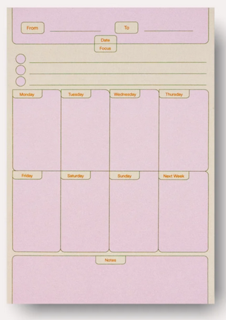 The Completist Bloc-notes adhésifs hebdomadaires - Casetta