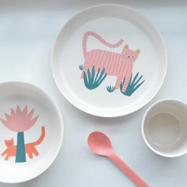 Ekobo Ensemble assiette illustrée - Tigre