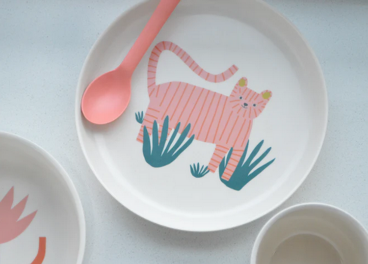 Ekobo Ensemble assiette illustrée - Tigre
