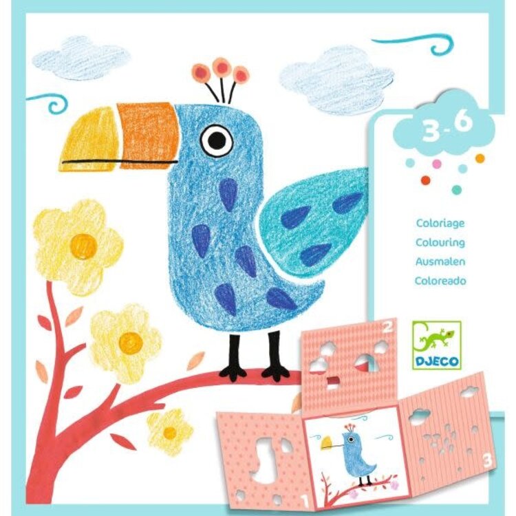 Djeco 3 pochoirs pour une image