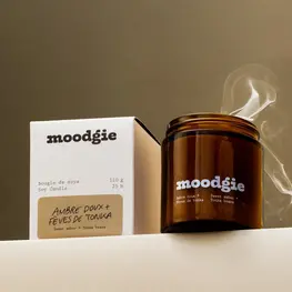 moodgie Bougie - Ambre doux + Fèves de tonka