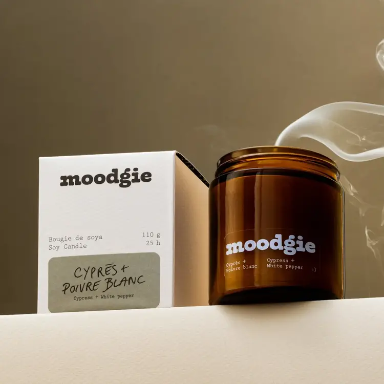 moodgie Bougie - Cyprès + Poivre blanc
