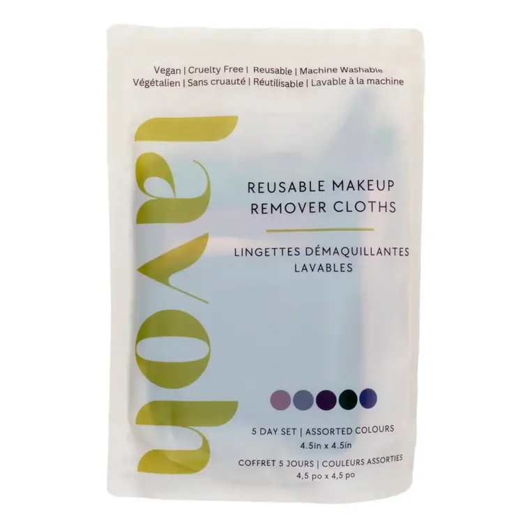 Lavoh Lingettes démaquillantes lavables - Coffret 5 jours - Couleurs assorties