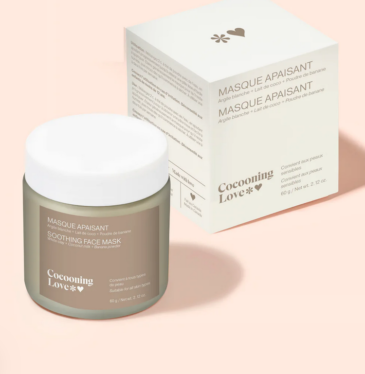 Cocooning Love Masque Apaisant - Argile blanche + Lait de coco + Poudre de banane