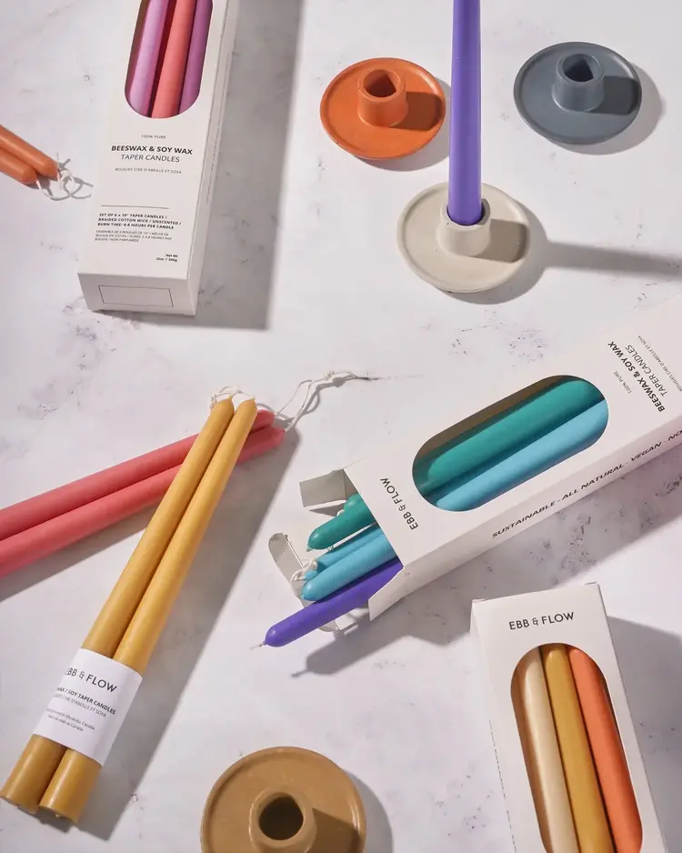 Ebb & Flow Coffret de bougies en cire d'abeille et soja - Neutre